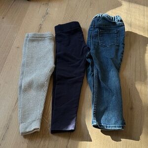 H&M Kids Leggings Trio - Beige, Navy, Denim